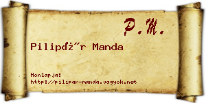 Pilipár Manda névjegykártya